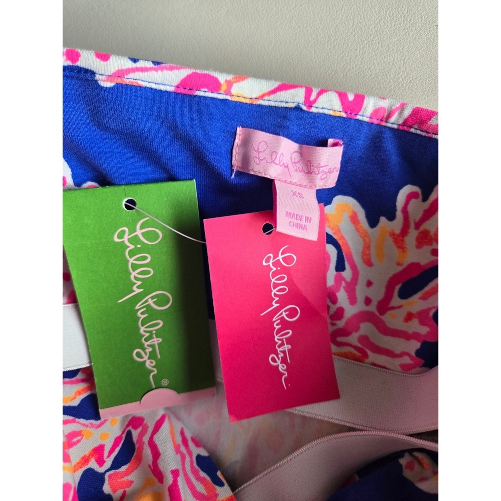 Lilly Pulitzer Loleta Dress Size XS Blue Pink Coral Reef Strapless Resort Preppy - Picture 8 of 10